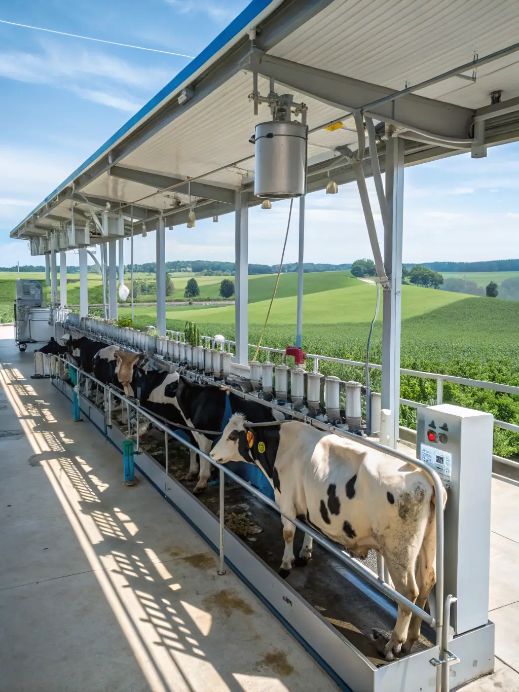 A well-organized and efficient farm setting, symbolizing increased farm efficiency through Saksham Animal Health products.